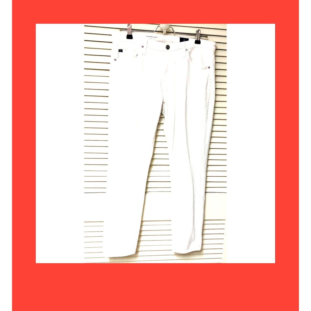 AG White Prima Ankle Jeans Adriano Goldschmied Spring Summer Womens‎ 30 32x28.25